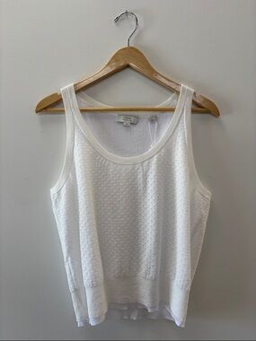 Vince Cream Textured Scoop Tank
